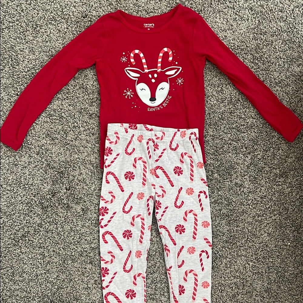 Carter's Red and White Reindeer Pajama Set